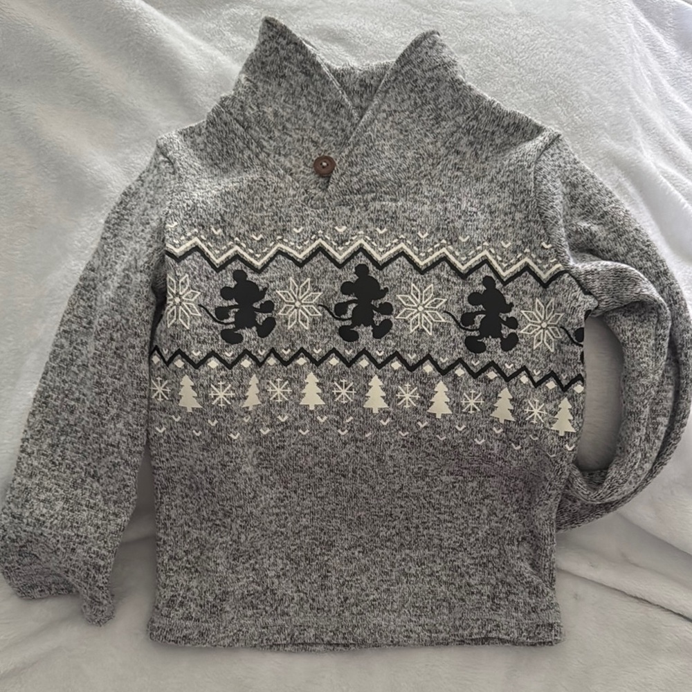Disney Gray and Black Turtleneck Sweater